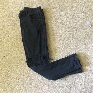 Black Distressed Jeans by Forever 21